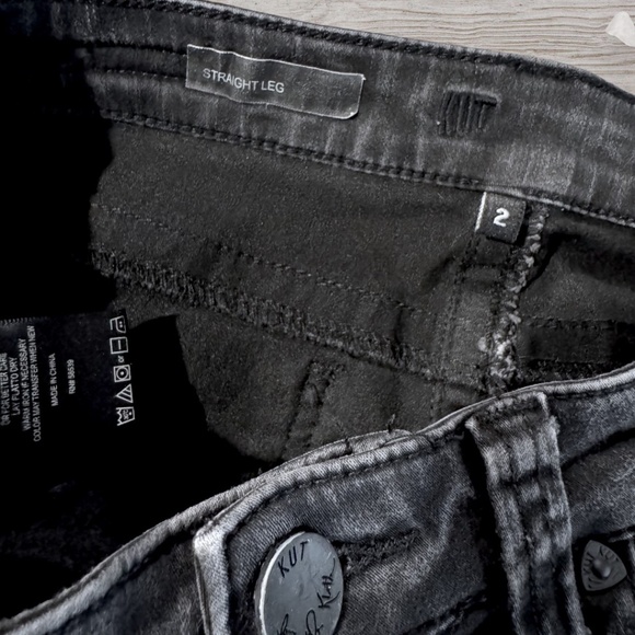 Kut From the Kloth Black Straight Leg Jeans Women Size 2 - Picture 3 of 7